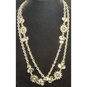 VTG Crown Trifari Necklace Nautical Chain 36" Boat Silver Tone Preppy Rare